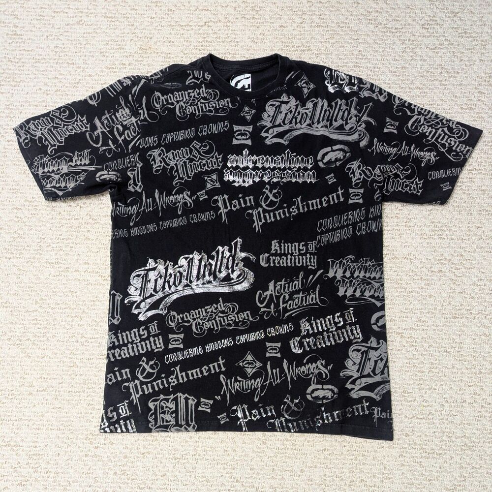 Ecko Unltd. Mens 3XL All Over Print Tee T-shirt Y2K Streetwear 90s